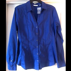 New York & Company Stretch Blue Dress Shirt